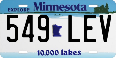 MN license plate 549LEV
