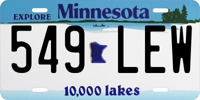 MN license plate 549LEW