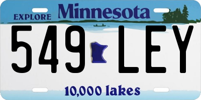 MN license plate 549LEY