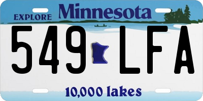 MN license plate 549LFA