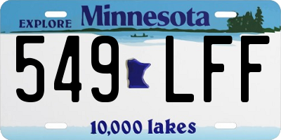 MN license plate 549LFF