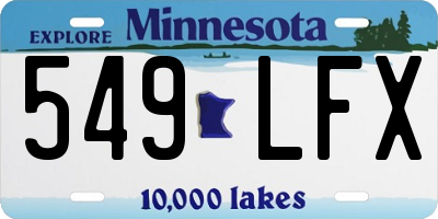MN license plate 549LFX