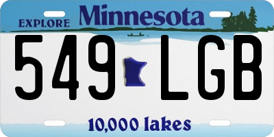 MN license plate 549LGB
