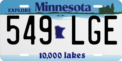 MN license plate 549LGE