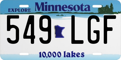 MN license plate 549LGF