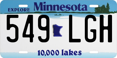 MN license plate 549LGH