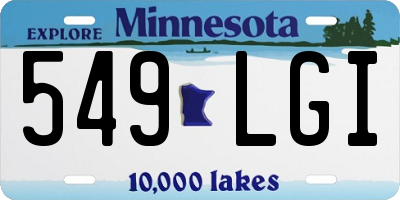 MN license plate 549LGI