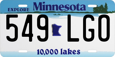 MN license plate 549LGO