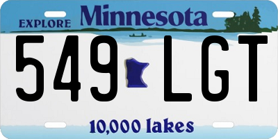 MN license plate 549LGT