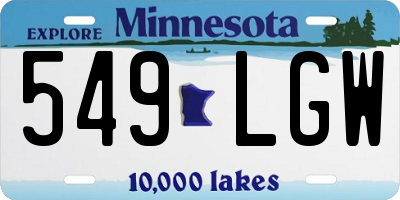 MN license plate 549LGW