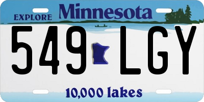 MN license plate 549LGY
