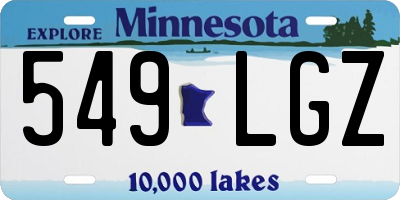 MN license plate 549LGZ