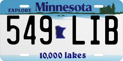 MN license plate 549LIB