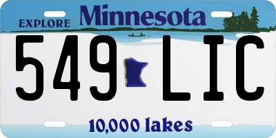 MN license plate 549LIC