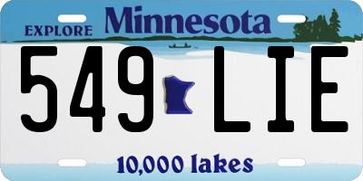 MN license plate 549LIE