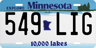 MN license plate 549LIG