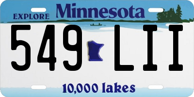 MN license plate 549LII