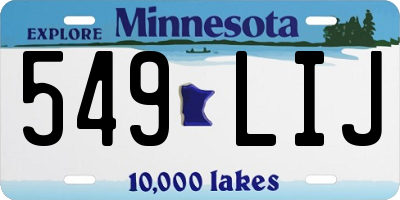 MN license plate 549LIJ