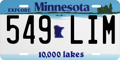 MN license plate 549LIM