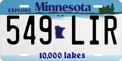 MN license plate 549LIR