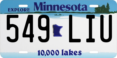 MN license plate 549LIU