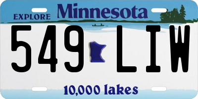 MN license plate 549LIW