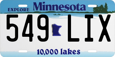 MN license plate 549LIX