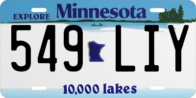 MN license plate 549LIY