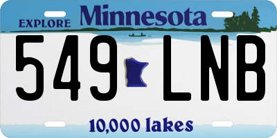 MN license plate 549LNB