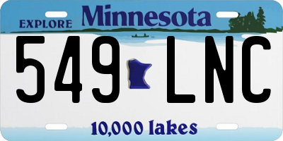 MN license plate 549LNC