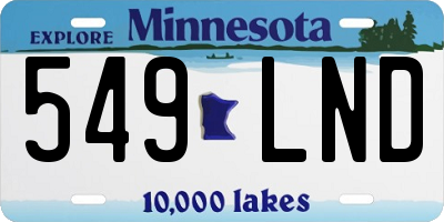 MN license plate 549LND
