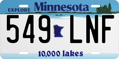 MN license plate 549LNF