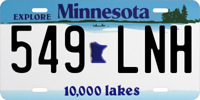 MN license plate 549LNH