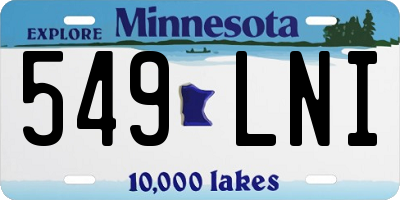 MN license plate 549LNI