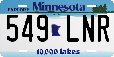MN license plate 549LNR