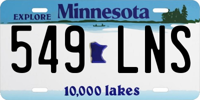MN license plate 549LNS