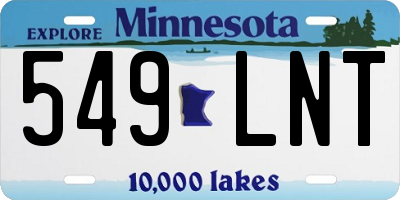 MN license plate 549LNT