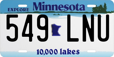 MN license plate 549LNU
