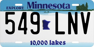 MN license plate 549LNV