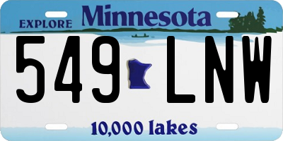 MN license plate 549LNW