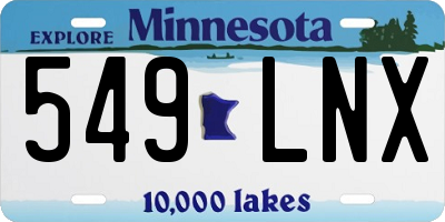 MN license plate 549LNX