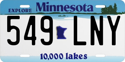 MN license plate 549LNY