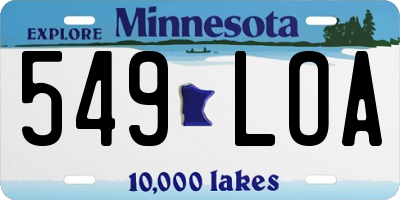 MN license plate 549LOA