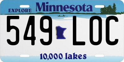 MN license plate 549LOC