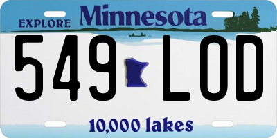 MN license plate 549LOD