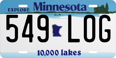 MN license plate 549LOG
