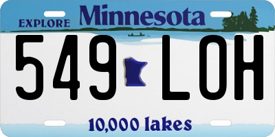 MN license plate 549LOH
