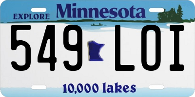 MN license plate 549LOI