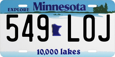 MN license plate 549LOJ