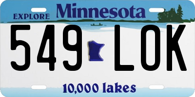 MN license plate 549LOK